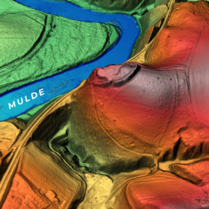 Colorierter 3D-Scan Burgstall Wechselburg/Fischheim