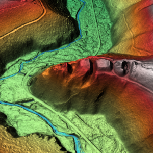 Colorierter 3D Scan vom Schlossberg Geringswalde (Raubschloss/Altes Schloss/Hauskellerberg)